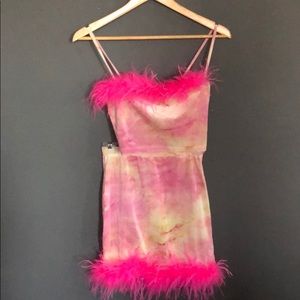 Tie Dye/Pink Fur Set